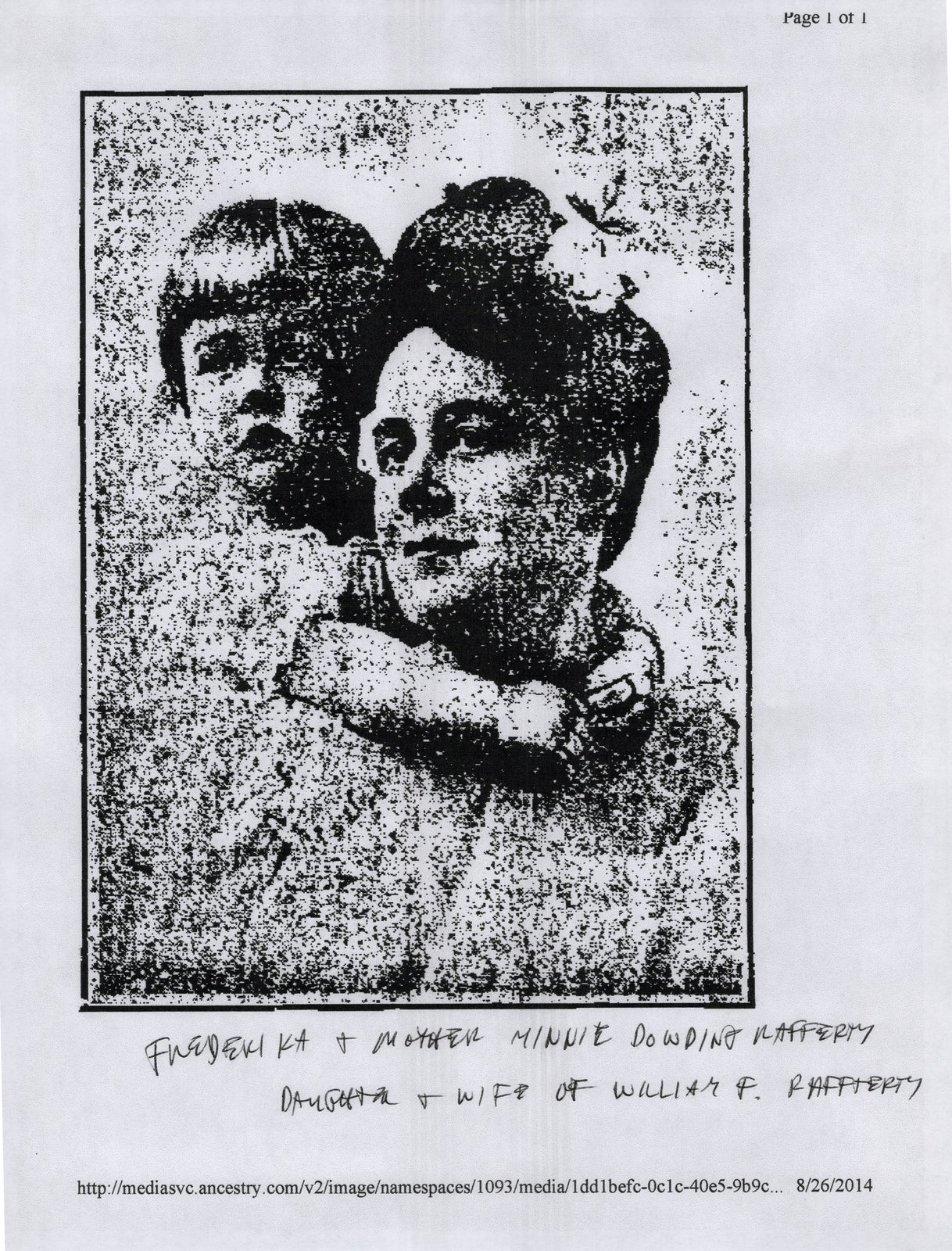 Frederika and Mom Minnie Downding Rafferty.