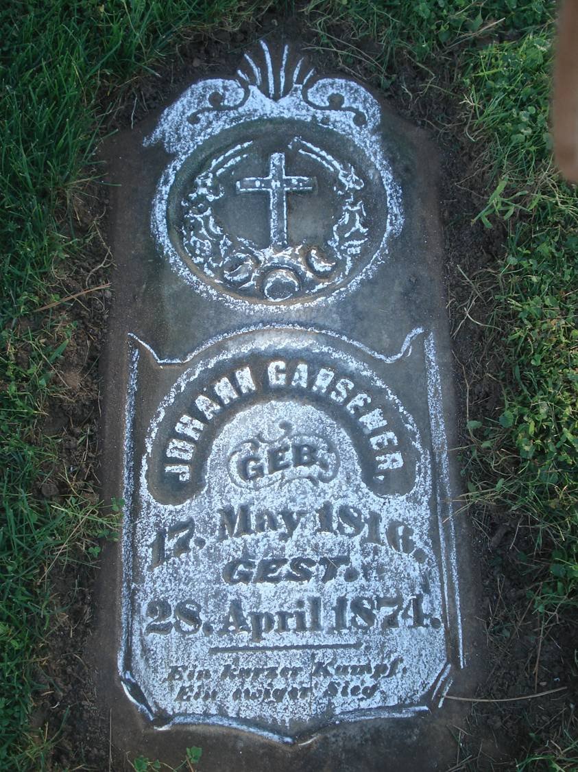Johann Gansemer Gravestone.