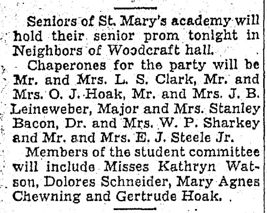 St Marys Academy Prom.